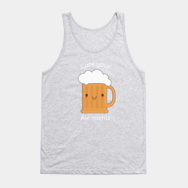 Kawaii Beer Pun T-Shirt Tank Top by happinessinatee